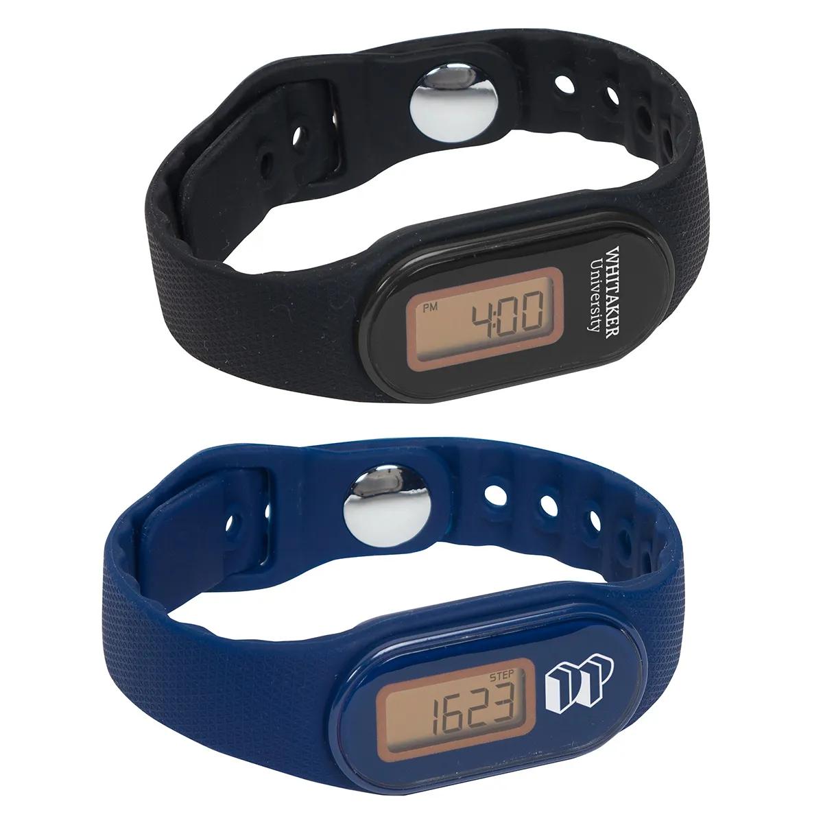 Tap 'N Read Waterproof Fitness Tracker + Pedometer Watch - promotional product with custom logo