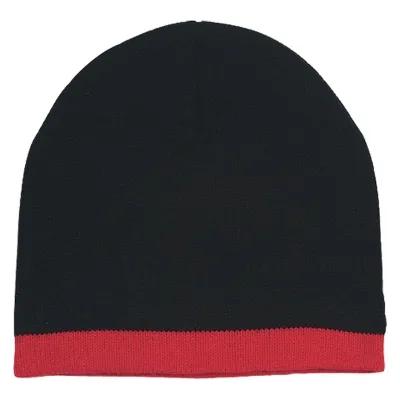 Knit Beanie with Stripe - Acrylic (One Size) - product view 2