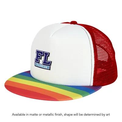 Rainbow Trucker Cap - 5 Panel Mesh Back Snap - product view 2