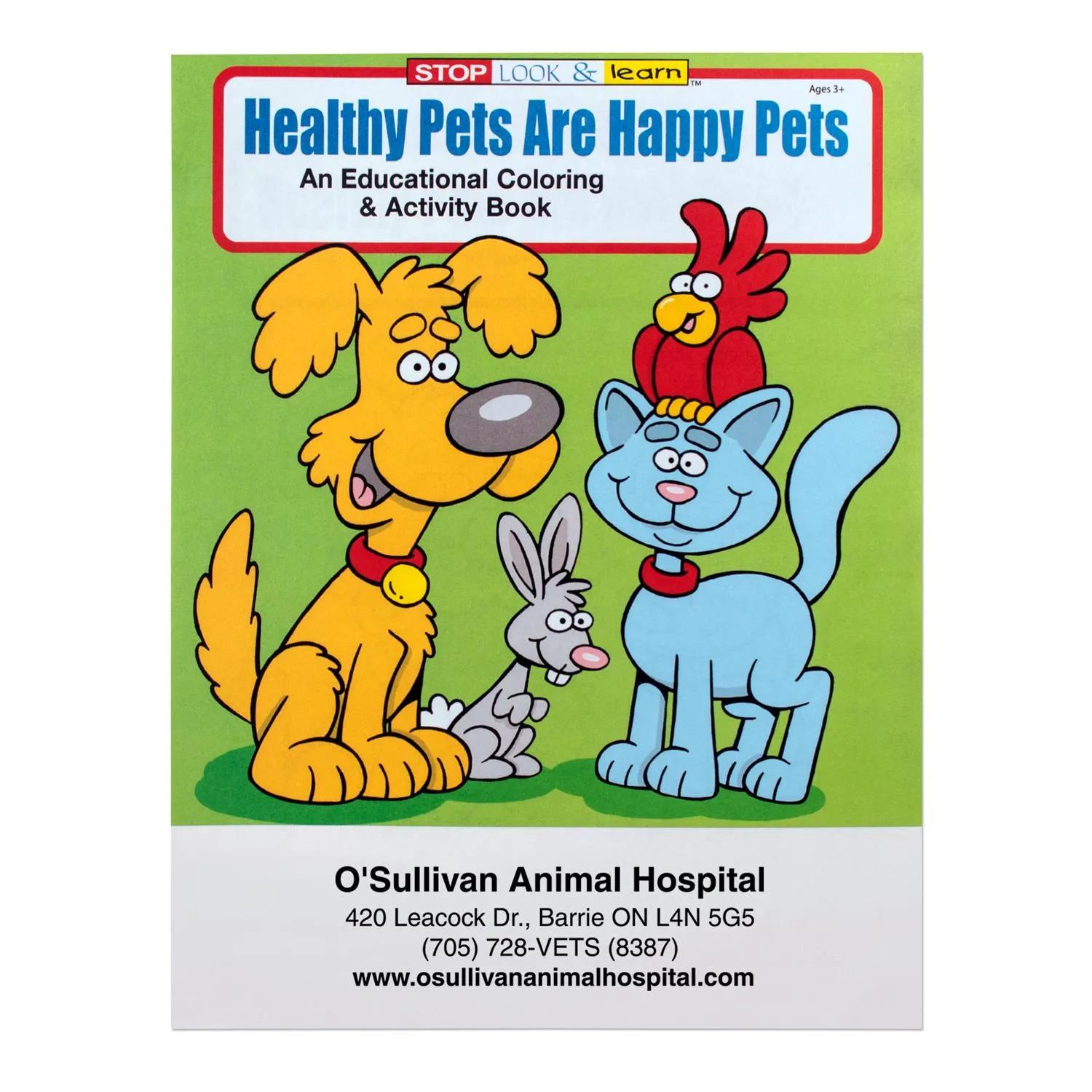 Pet Health Coloring Book Educational Veterinary Custom