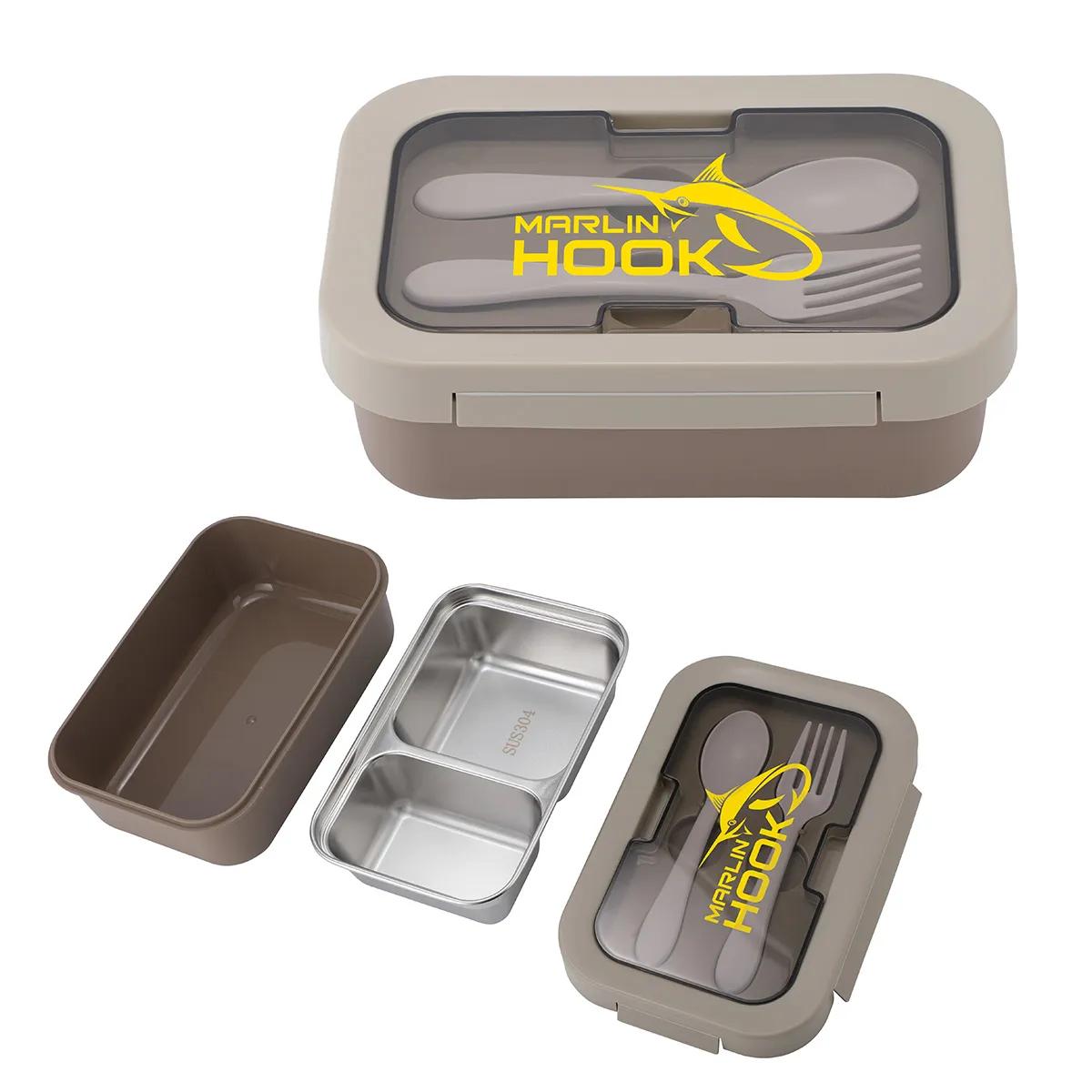 Bento Stainless Steel/PP Lunch Box With Utensils
