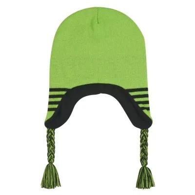 Ski Beanie with Ear Flaps - Acrylic Fleece Lined (One Size) - product view 2