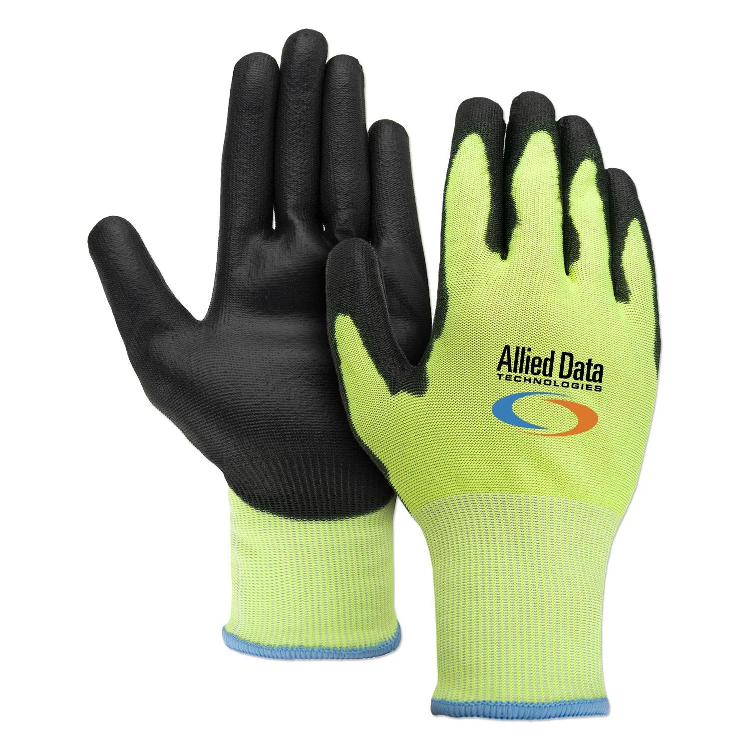 Cut Resistant Gloves A4 Hi-Viz Palm Dipped Safety