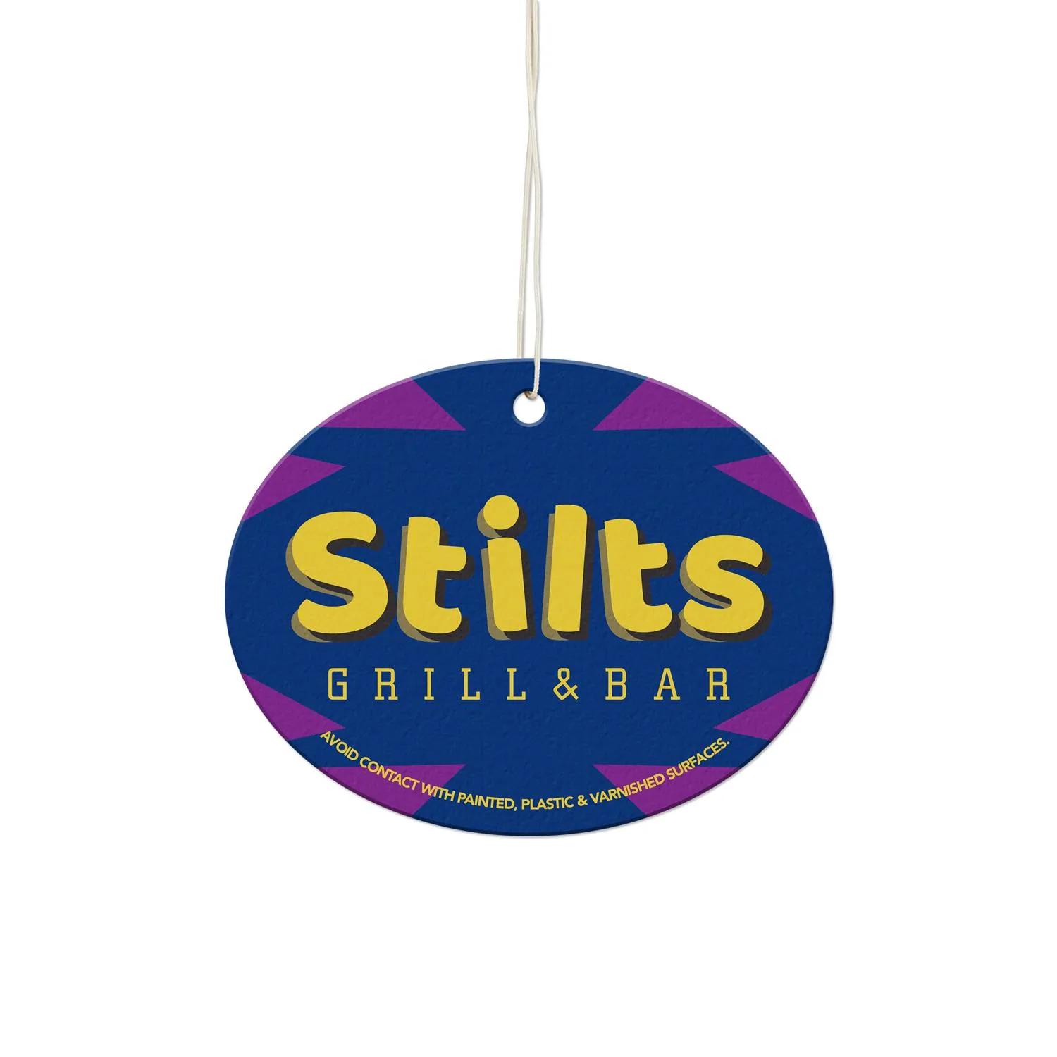 Air Freshener Horizontal Oval Shaped Custom Scented