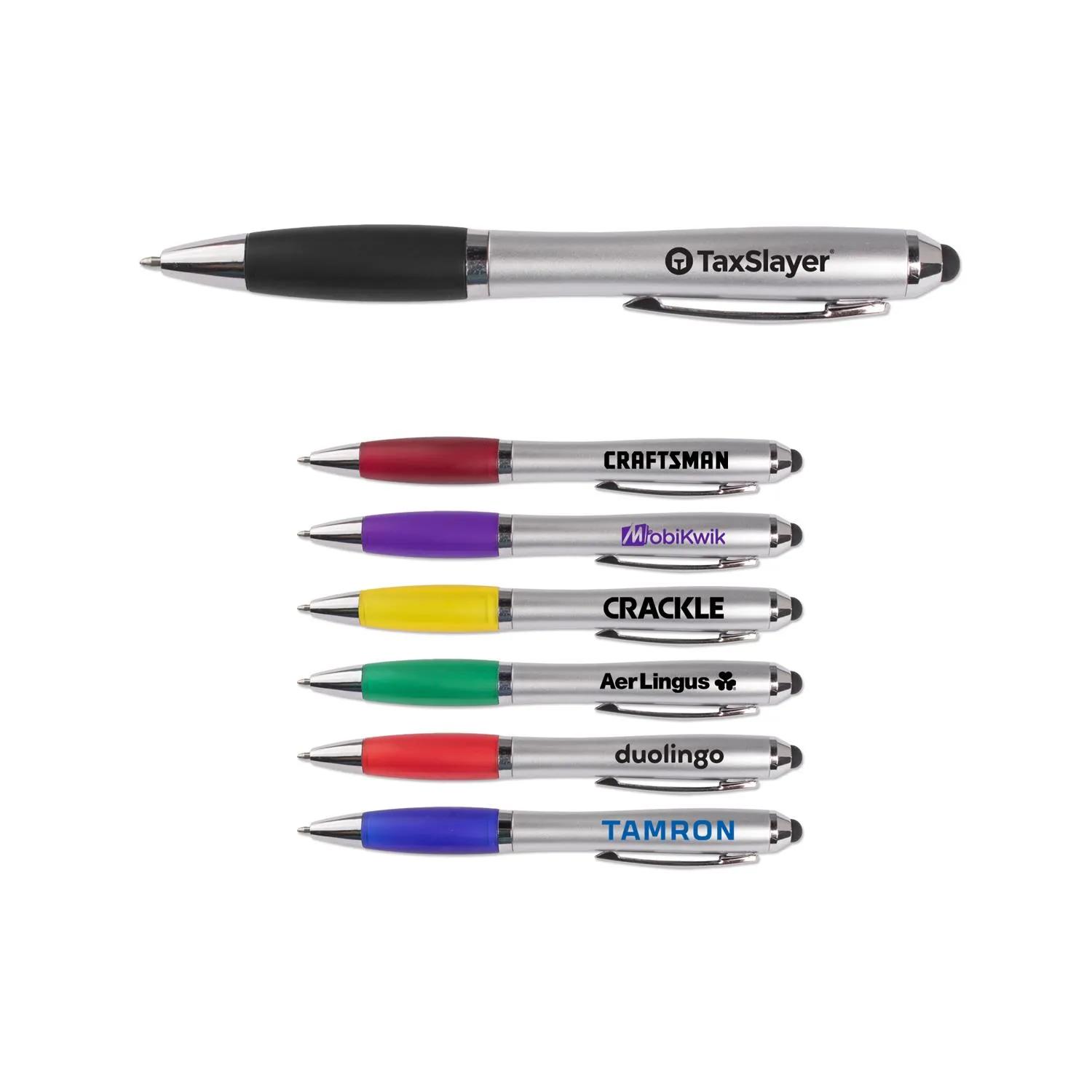 Stylus Pen Silver Barrel Color Accent High Capacity