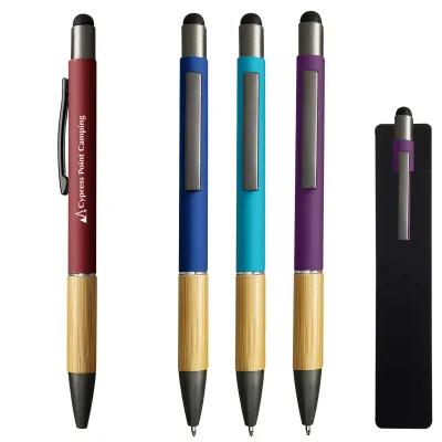 Stylus Pen Aluminum Bamboo Accent - 5.5 in