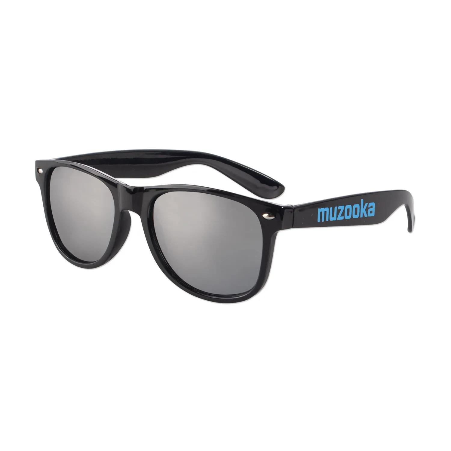Mirror Lens Sunglasses Black Frame Iconic Trendy Style - product view 5