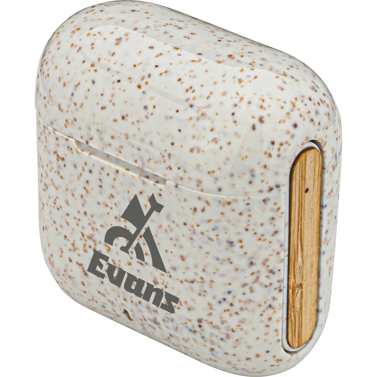 EarthTrendz™ Wheat Straw & Bamboo Earbuds & Case - product view 4