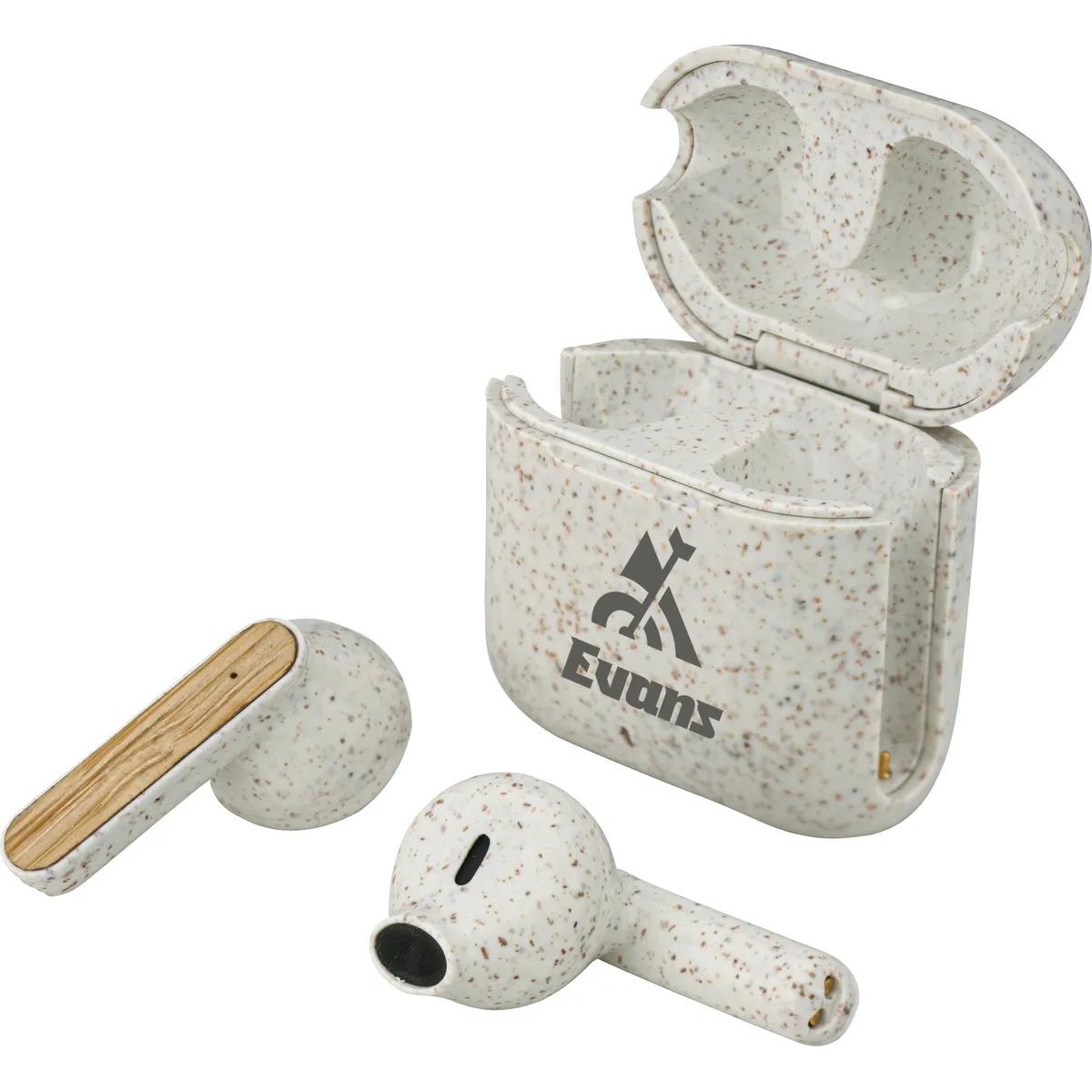 EarthTrendz™ Wheat Straw & Bamboo Earbuds & Case - product view 5