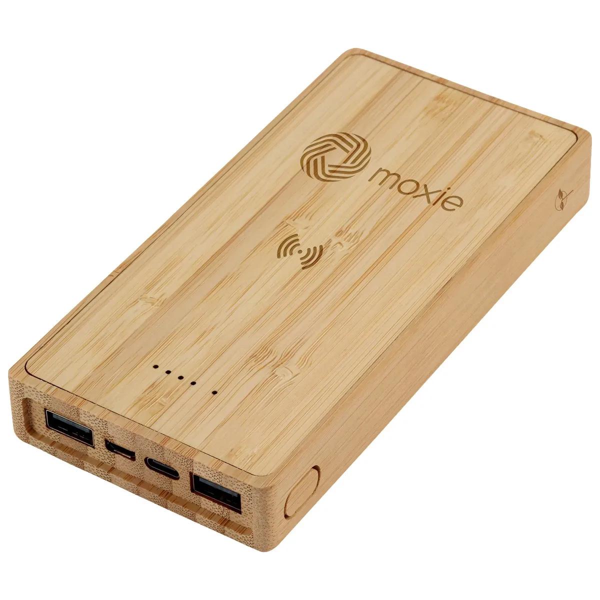 Bamboo 10,000mAh Solar/Wireless Powerbank - product view 2