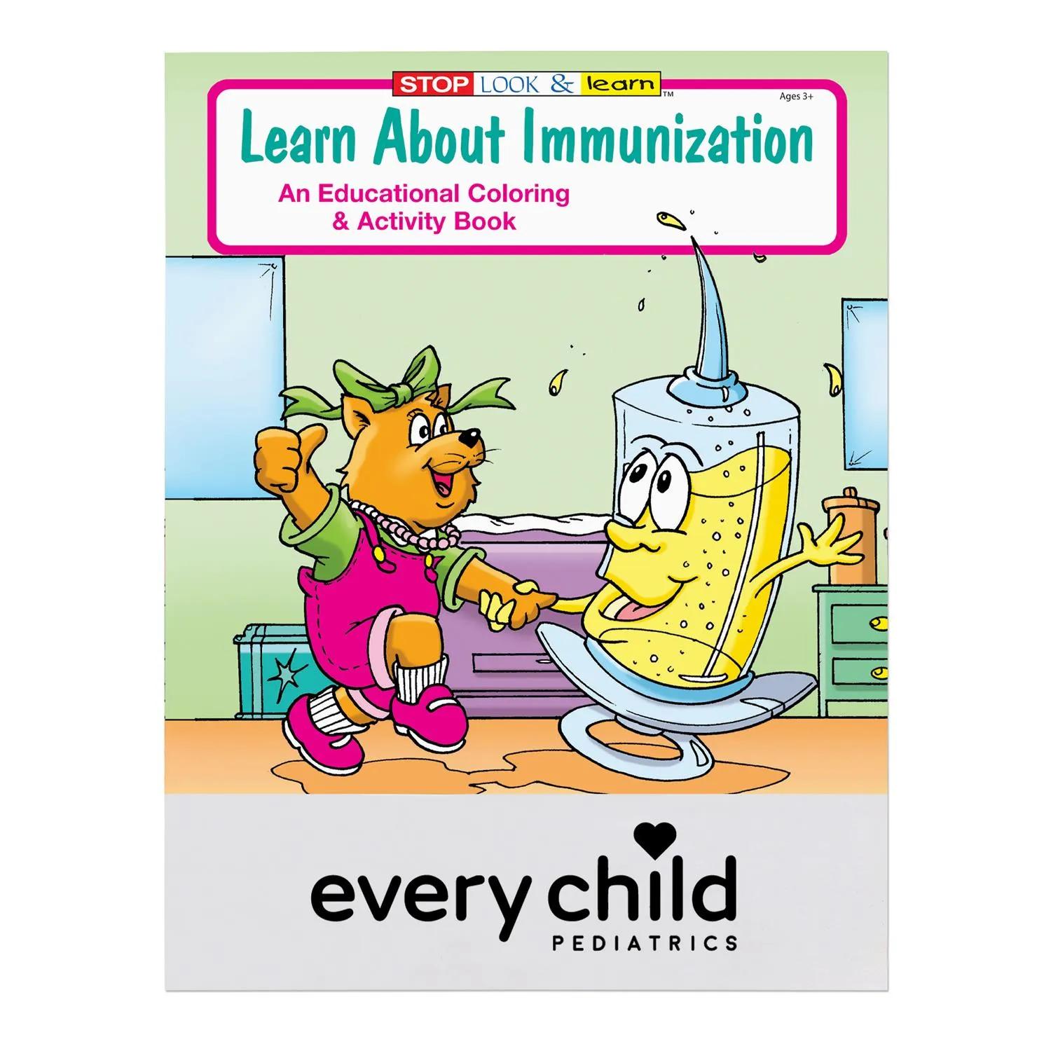 Immunization Coloring Book Educational Custom Imprint