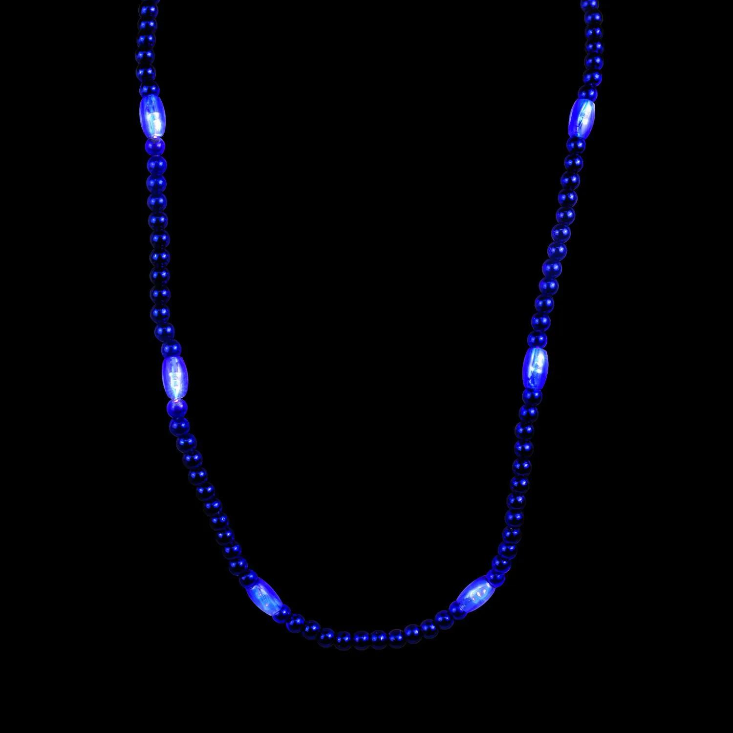 LED Bead Necklace Blue Light Up Three Modes