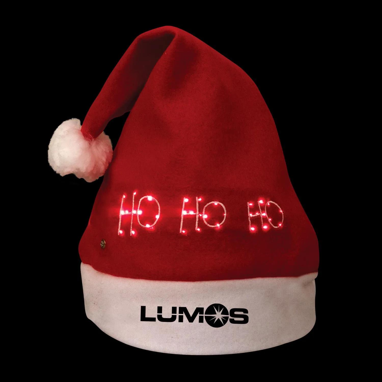 LED Santa Hat Light Up Christmas Holiday Custom