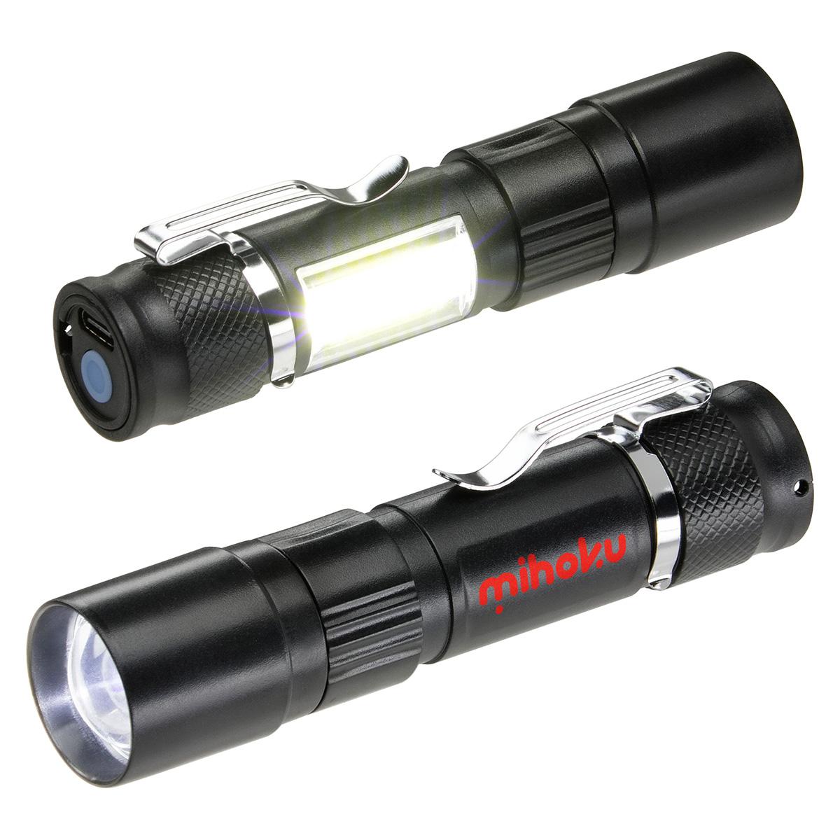 Sentinel Rechargeable COB Worklight & LED Flashlight - promotional product with custom logo