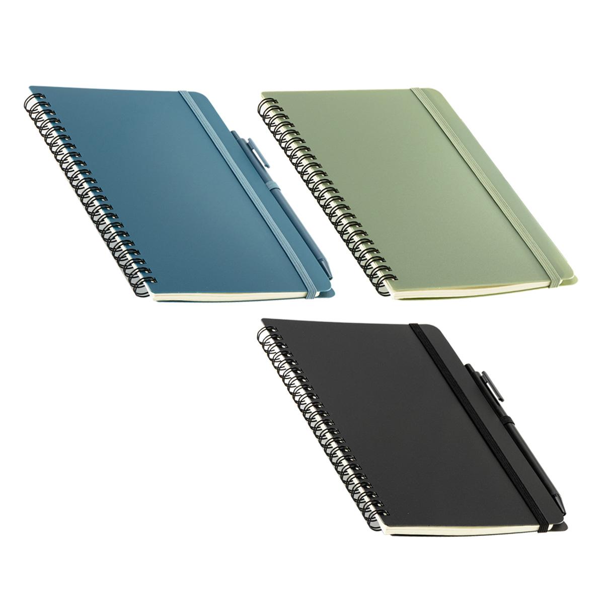 Avignon Repreve® Recycled Hardcover Spiral Notebook with Pen