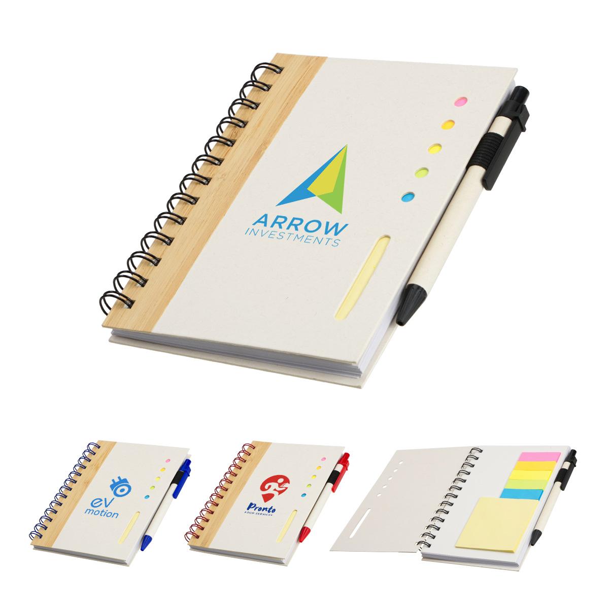 Camber Spiral Notebook with Colorful Sticky Notes & Pen