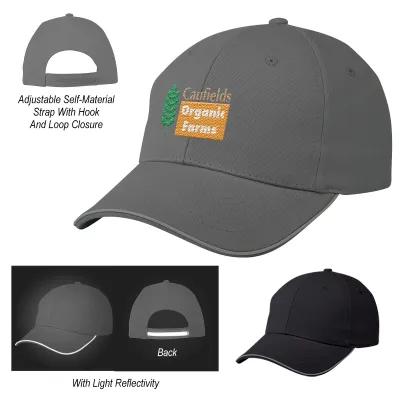 Cap Cotton Twill Reflective Accent Sandwich (Adjustable)