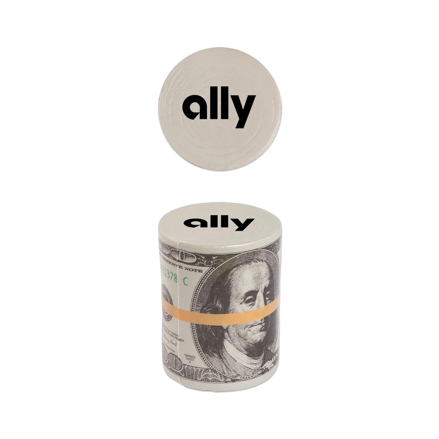 Money Roll Stress Ball Polyurethane Financial Theme