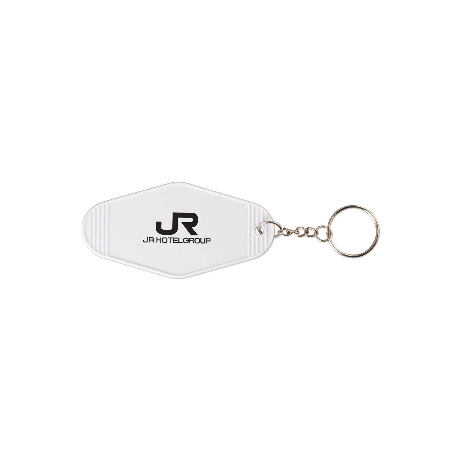 Retro Motel Keychain Durable Plastic Hotel Style - product view 3
