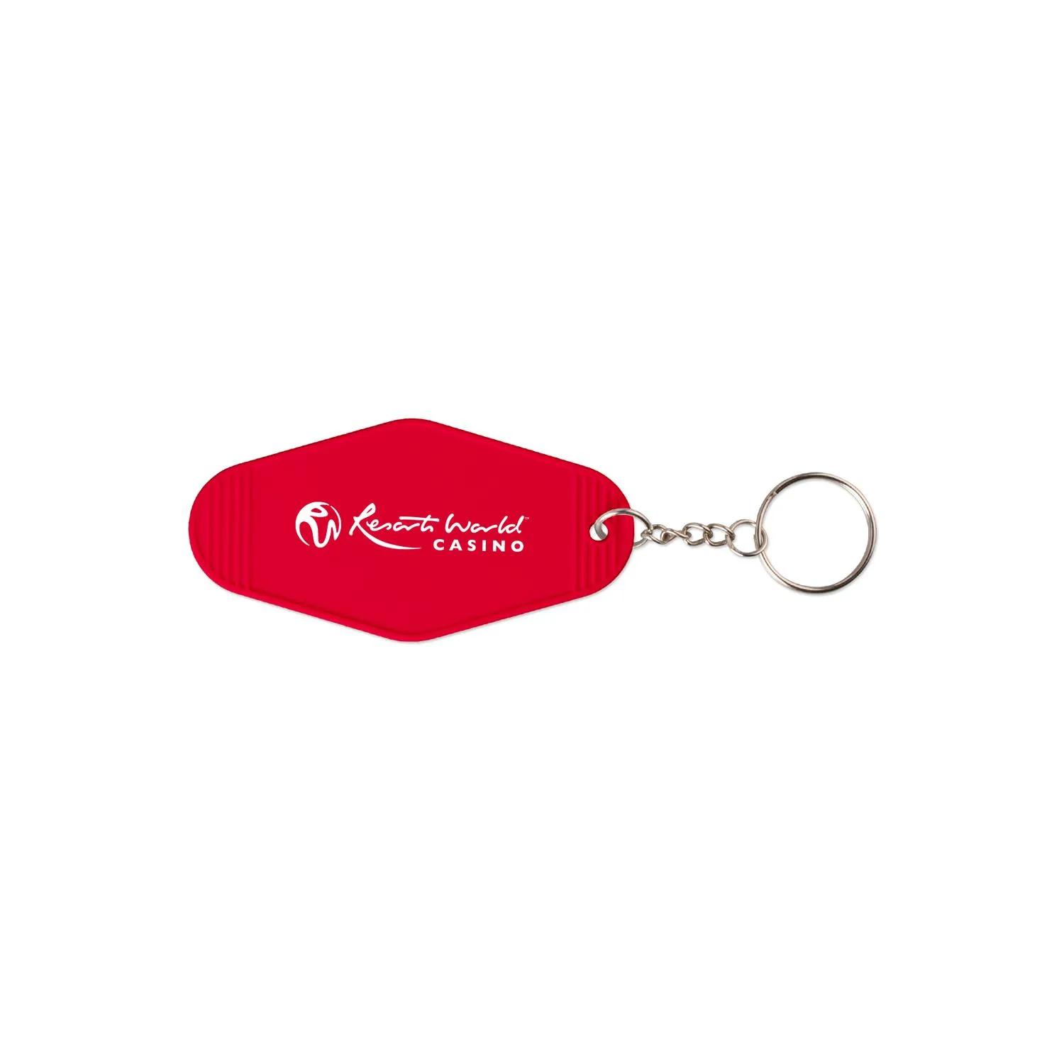 Retro Motel Keychain Durable Plastic Hotel Style - product view 4