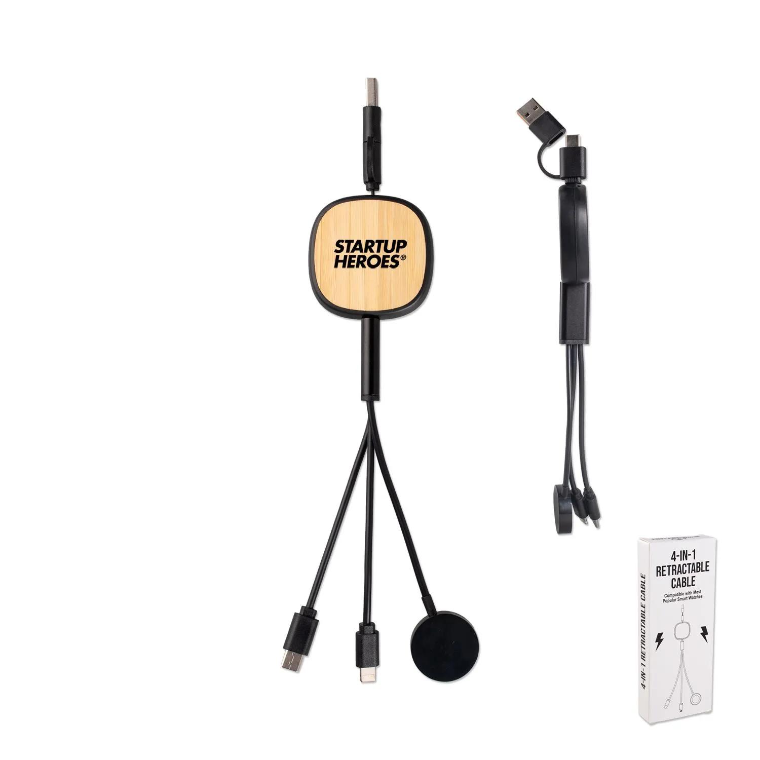 4-in-1 Retractable Charging Cable with Watch Charger