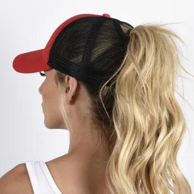 Custom Baseball Cap Mesh Back Ponytail Opening (One Size) - product view 4