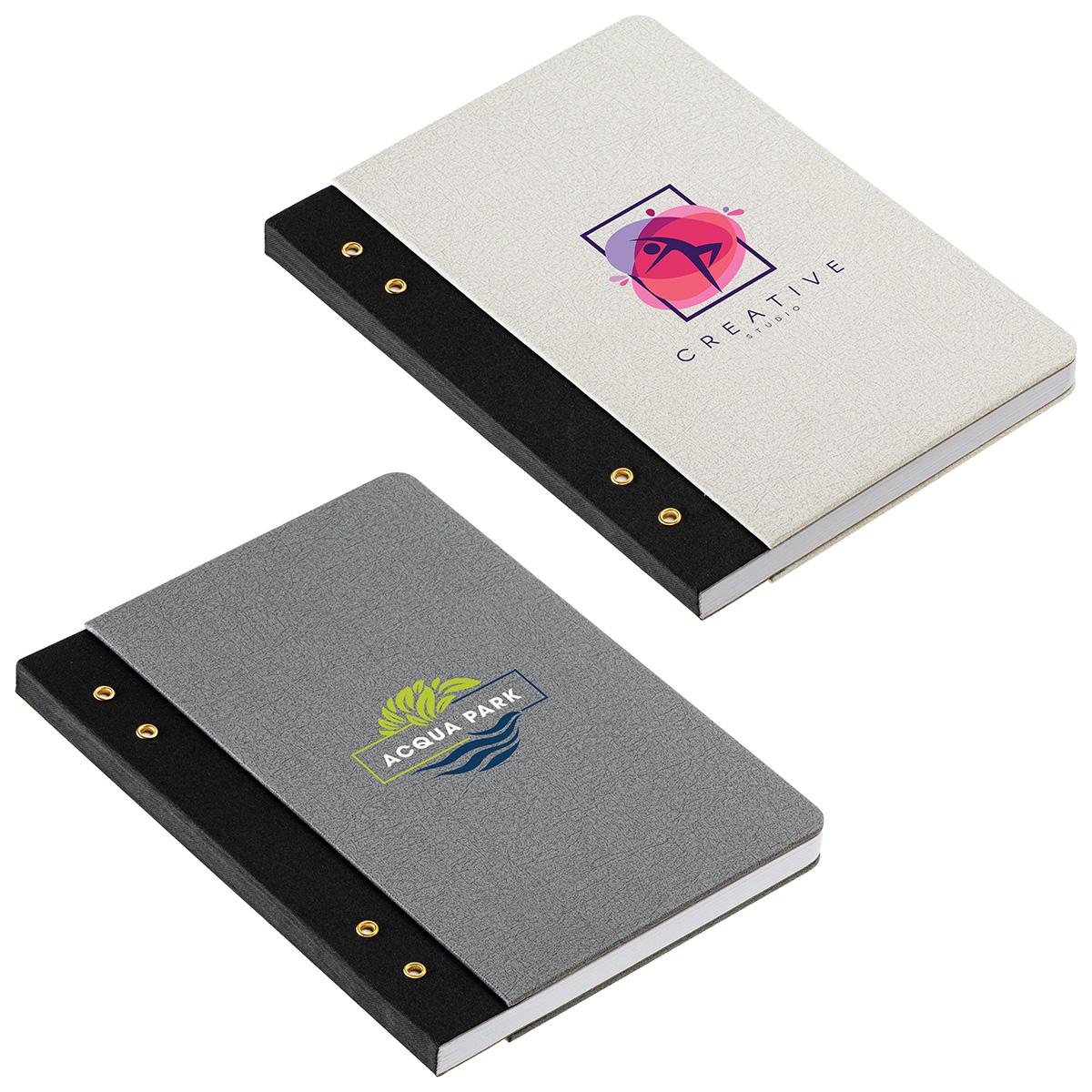 Executive FSC® Journal with Textured Grommet Spine - promotional product with custom logo