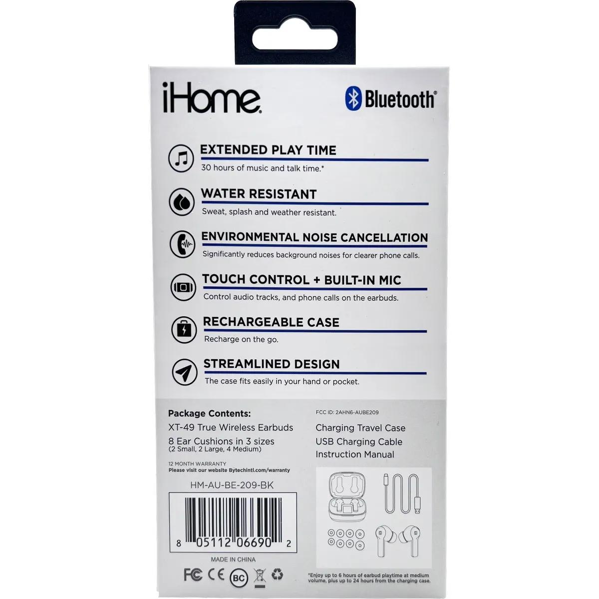 iHome® XT-49 True Wireless Earbuds & Charger Case - product view 7