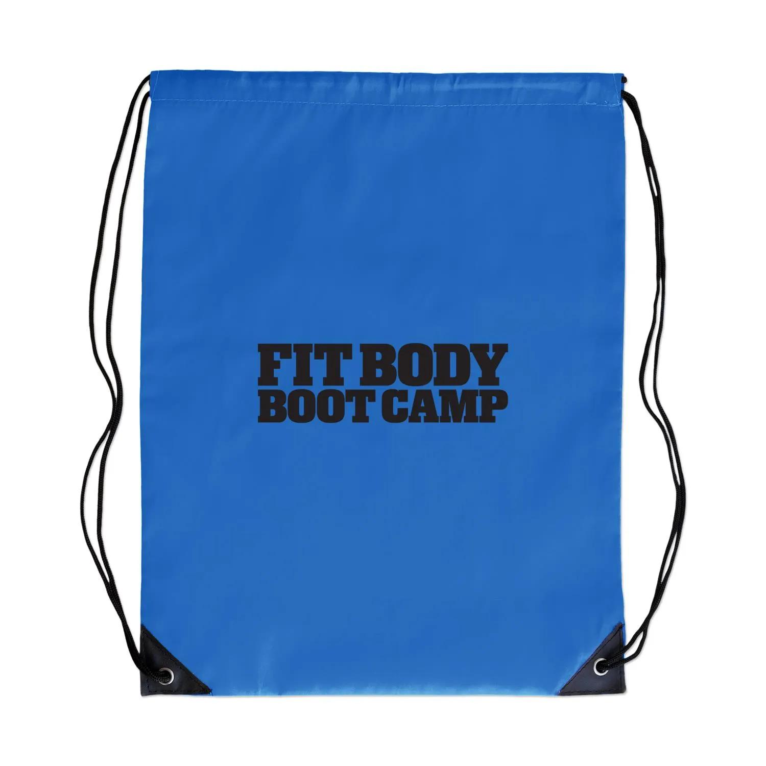 Nylon Drawstring Backpack Gym School Events Custom - product view 2