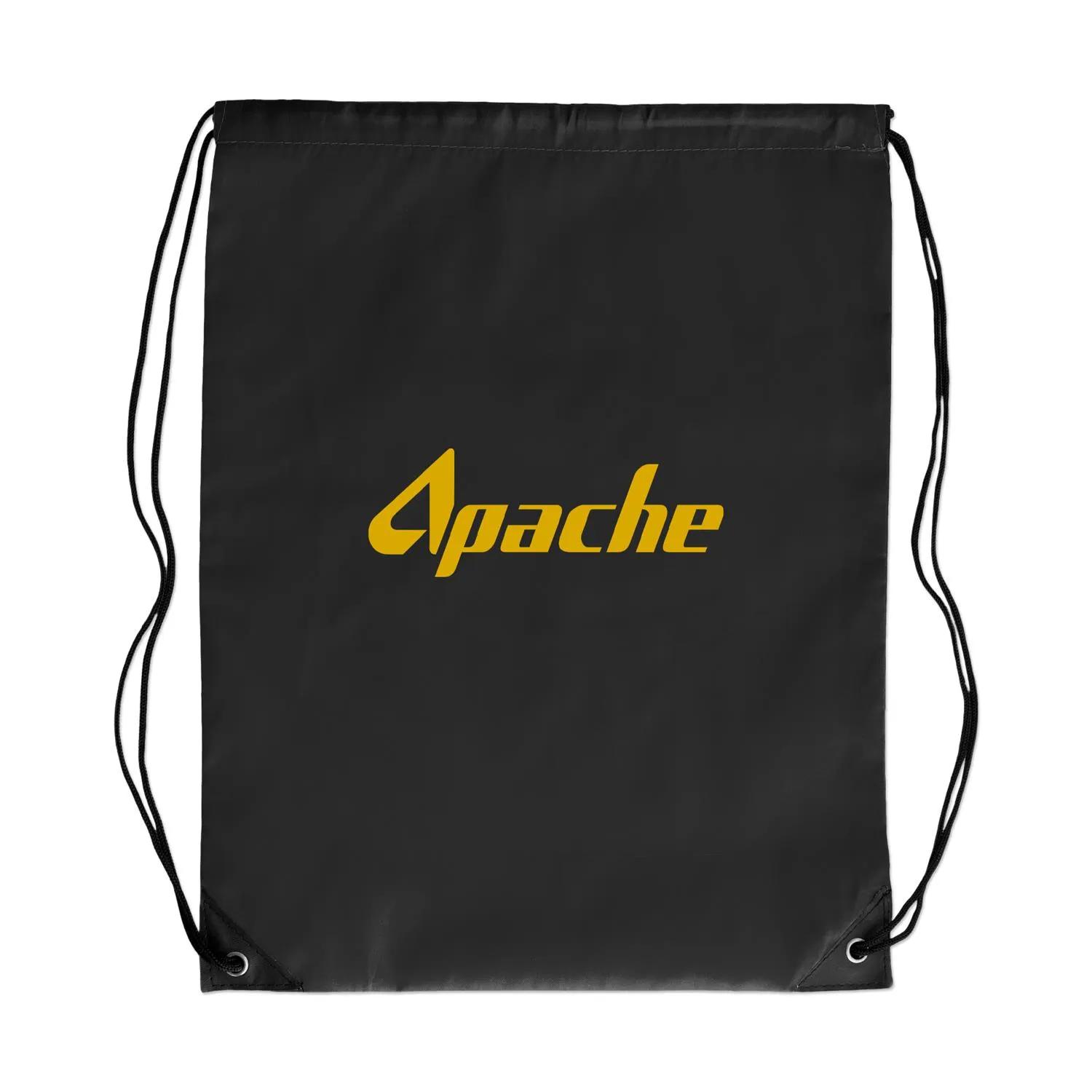 Nylon Drawstring Backpack Gym School Events Custom - product view 3