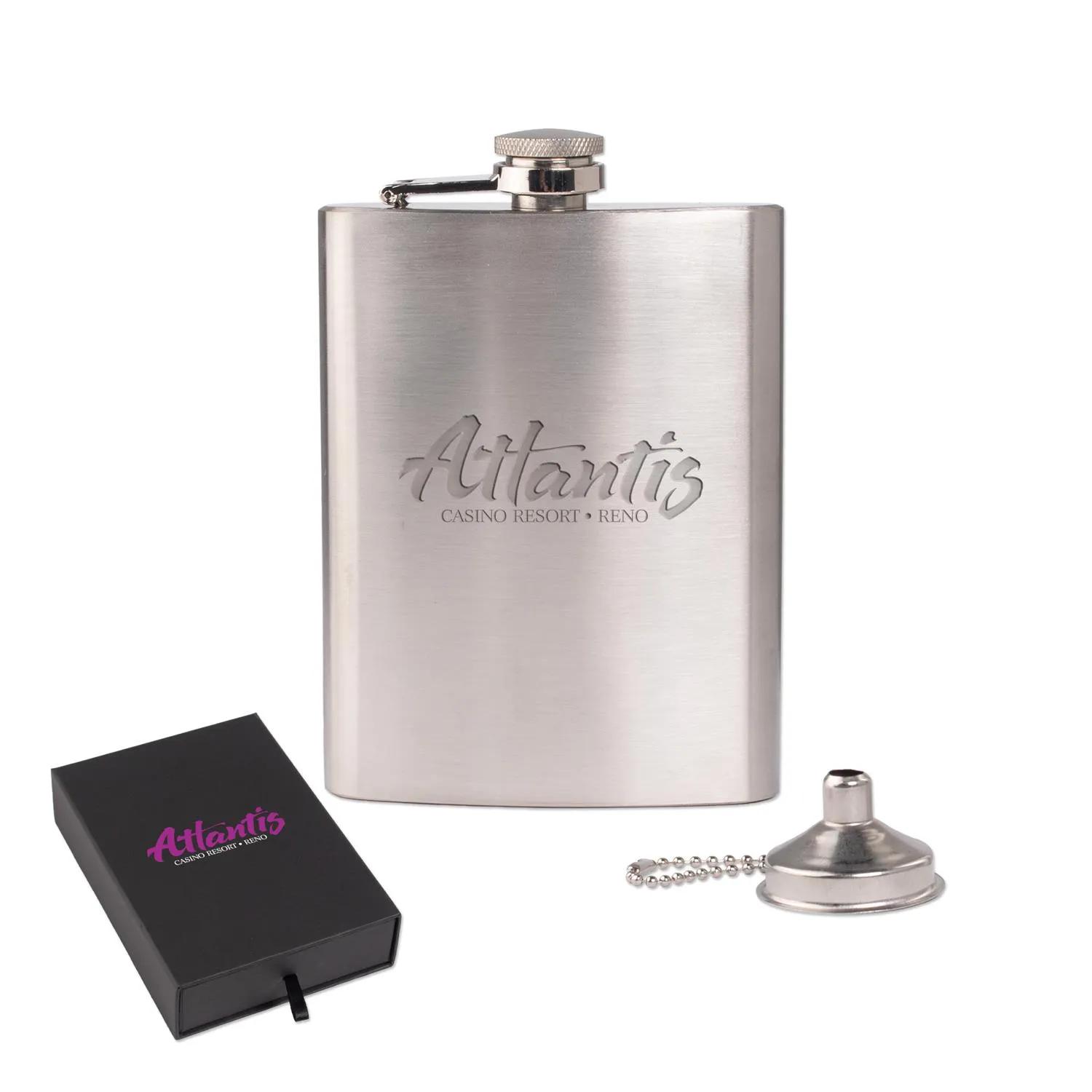 Stainless Steel Flask Gift Set with Funnel - 8 oz - product view 3