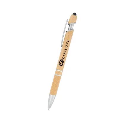 Bamboo Incline Pen with Stylus Plunger Action - 6 in - product view 6