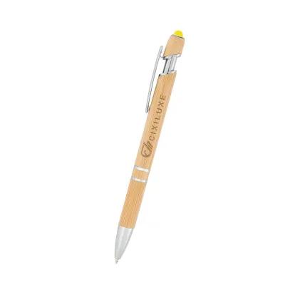 Bamboo Incline Pen with Stylus Plunger Action - 6 in - product view 8