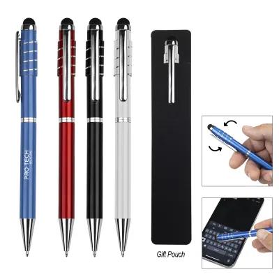 Recycled Aluminum Fidget Spinner Pen with Stylus - 5.8 in