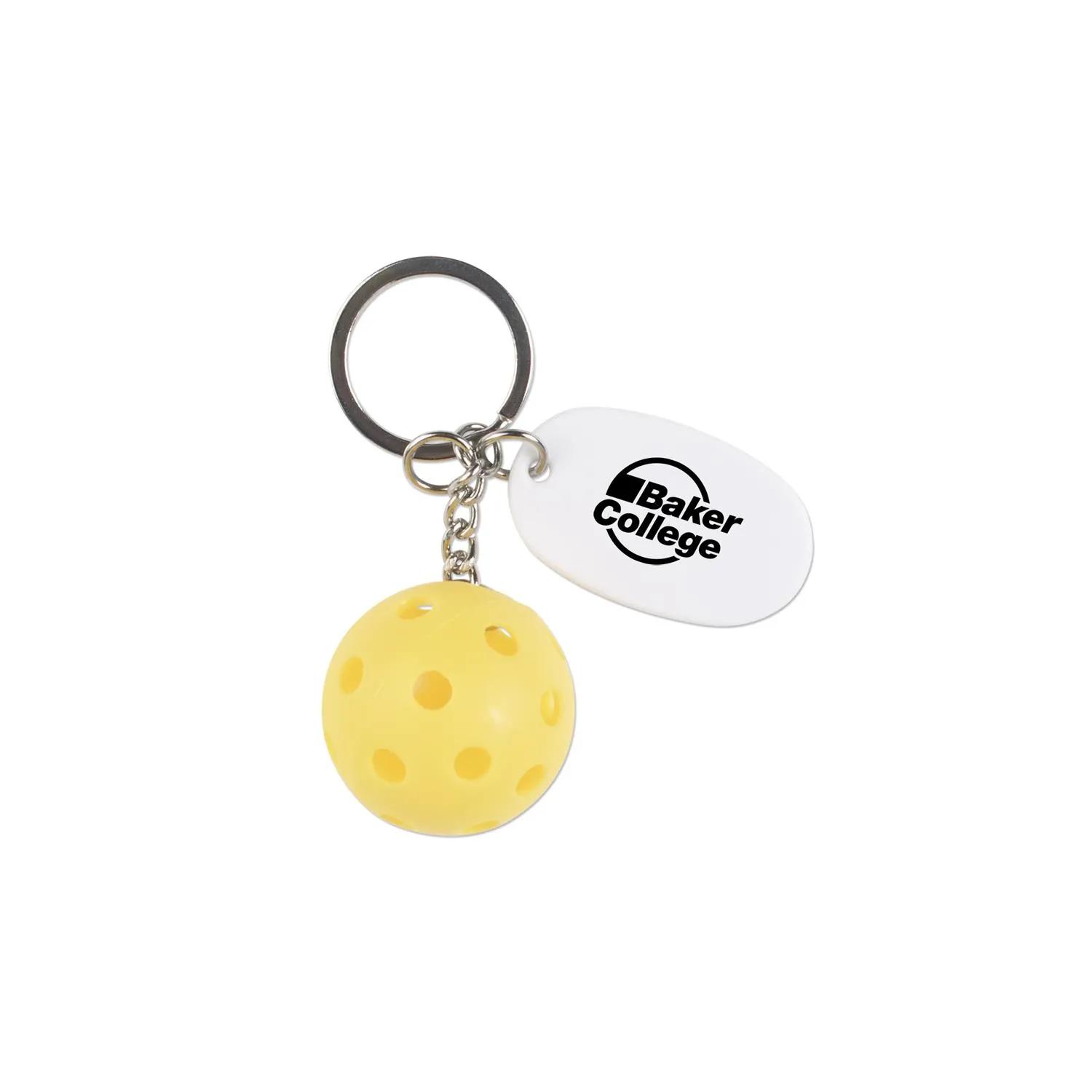 Pickleball Ball Keychain with Tag Silicone Sports - product view 3