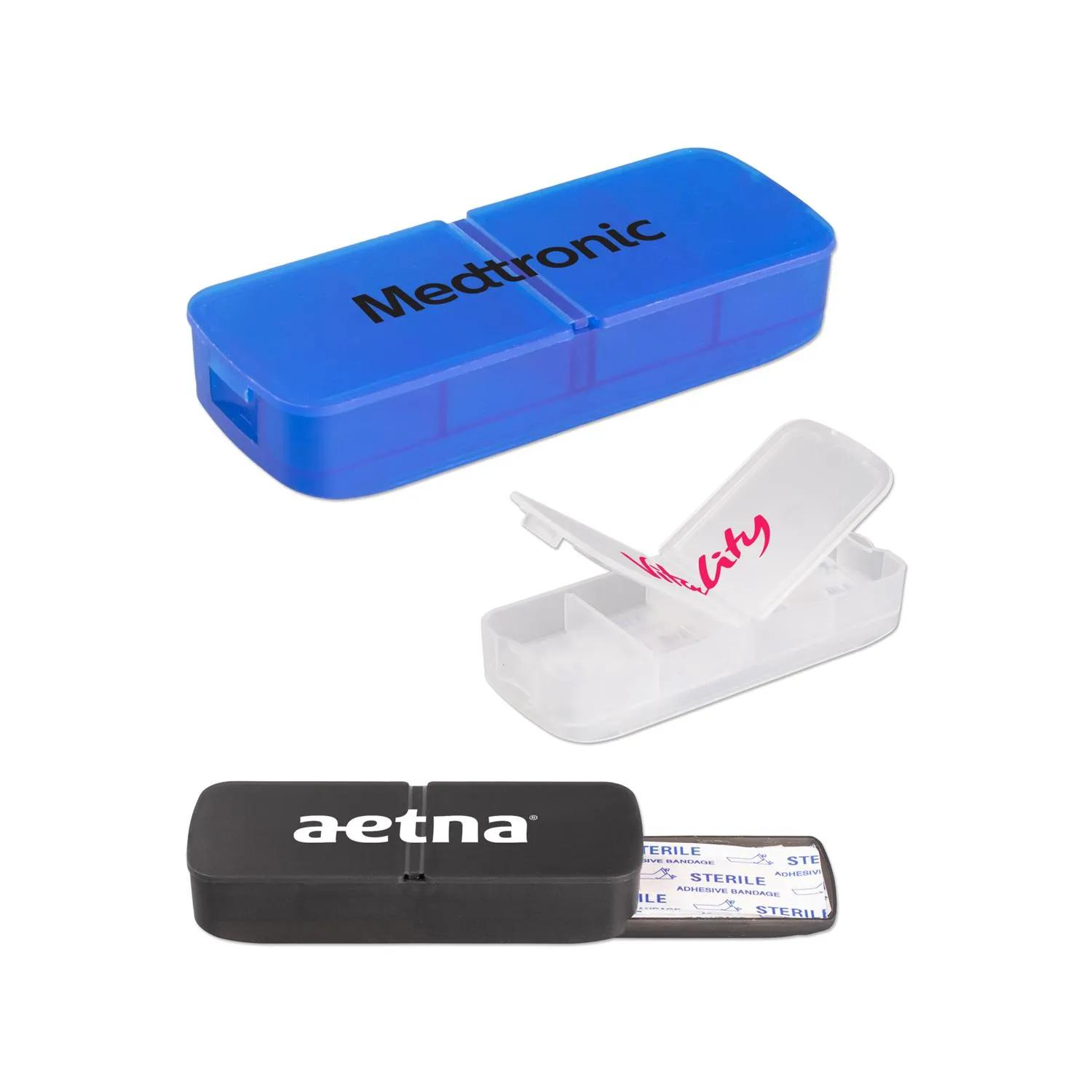 Pill Holder with Bandage Dispenser Silicone Compact