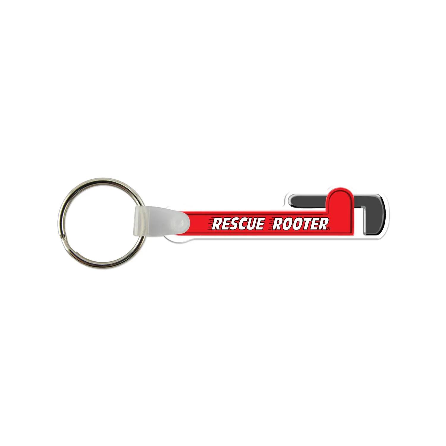 Pipe Wrench Shaped USA Made Vinyl Keychain - promotional product with custom logo