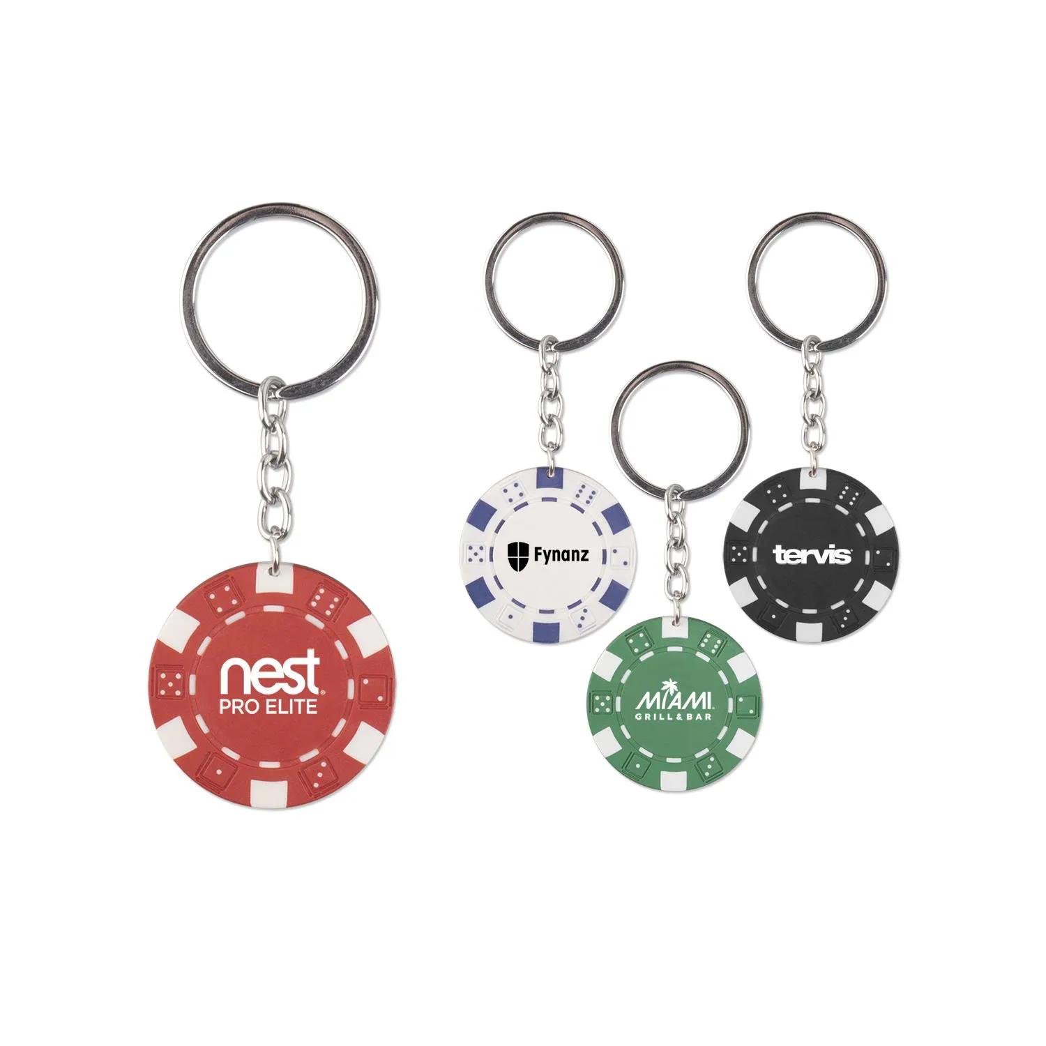 Custom Keychains Poker Chip ABS Plastic - 1.625 in