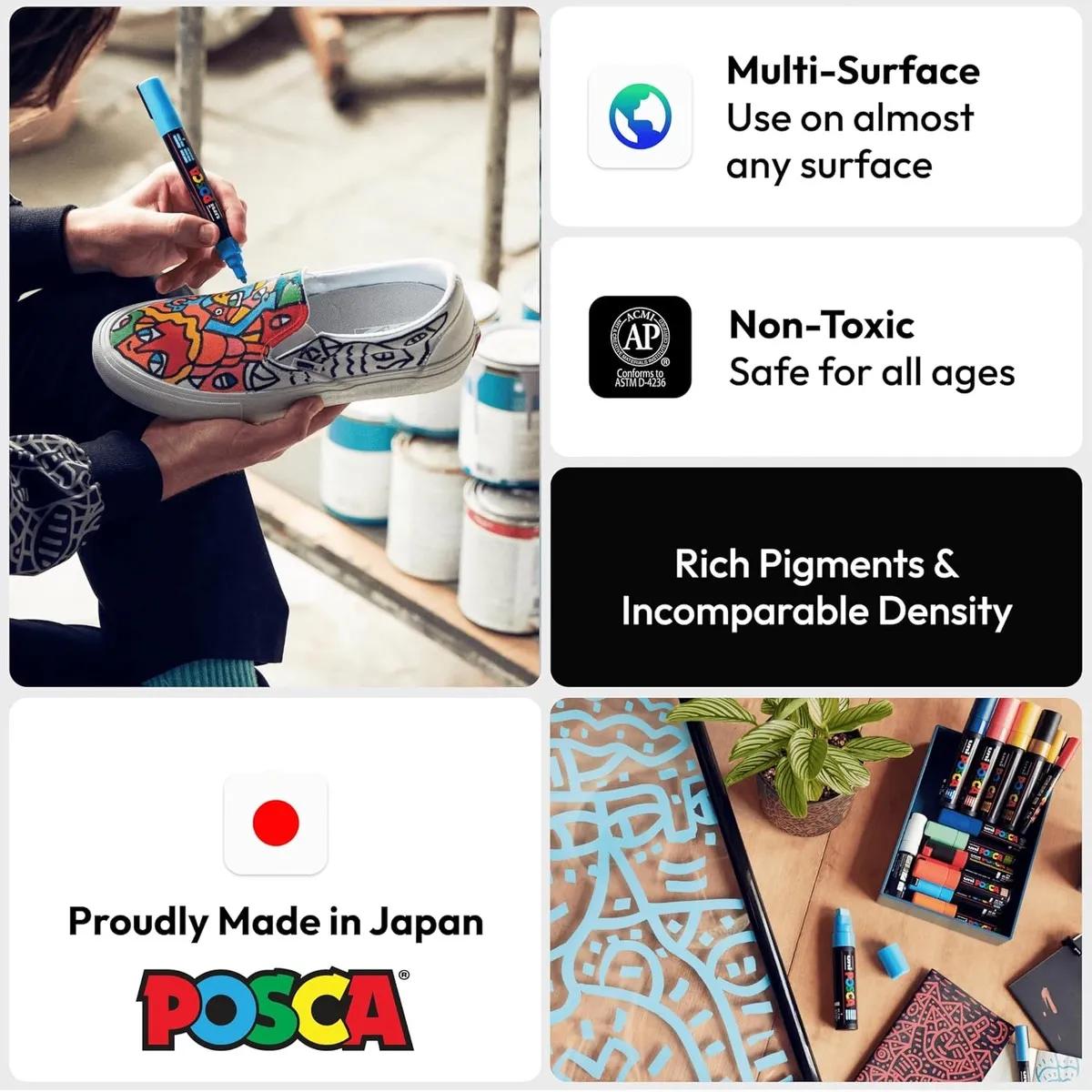 POSCA 4 Piece Metallic Marker Set with Bag - product view 18
