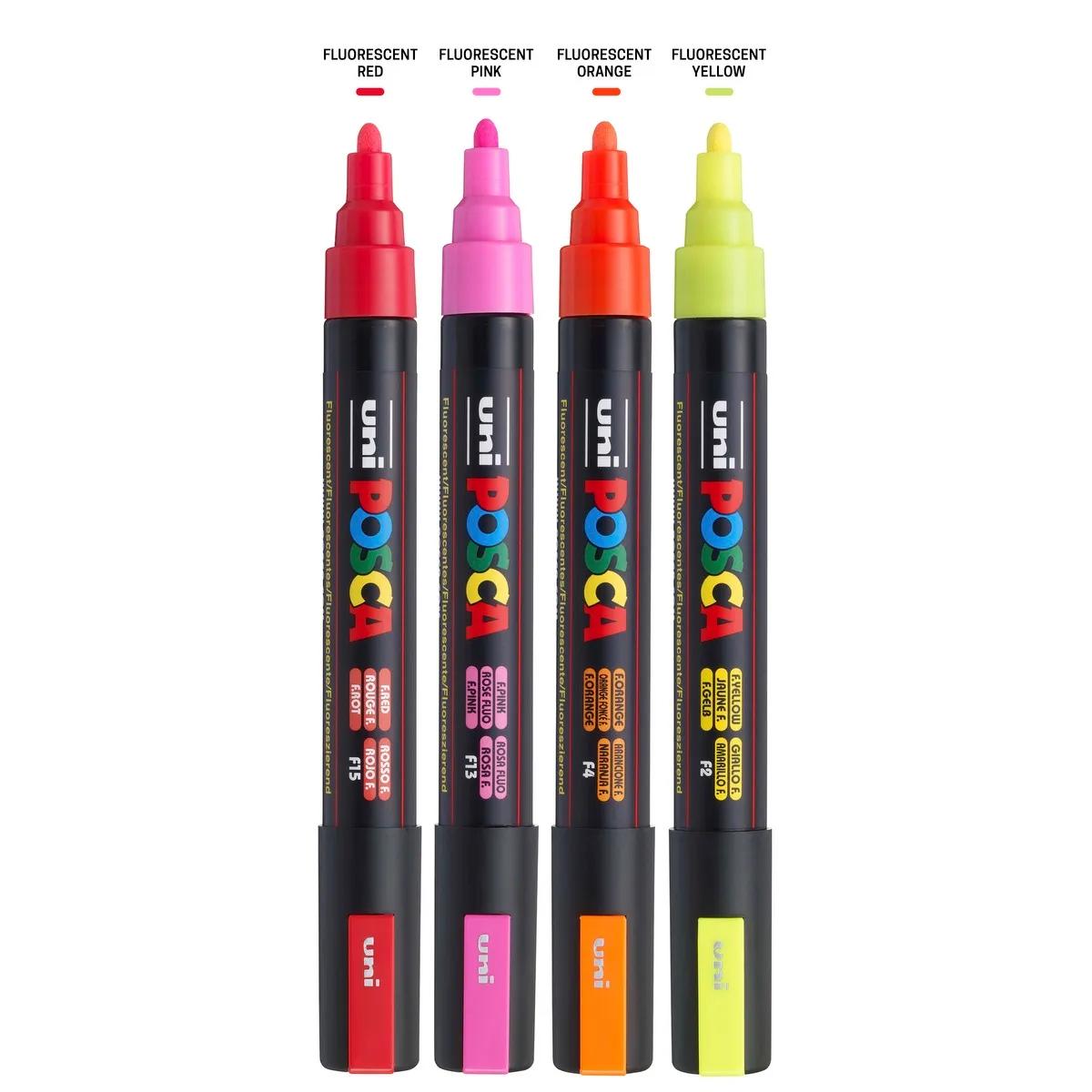 POSCA 4 Piece Neon Marker Set with Bag - product view 2