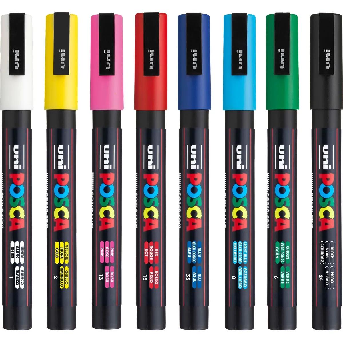 POSCA 8 Piece Basic Marker Set with Bag - Fine - product view 7