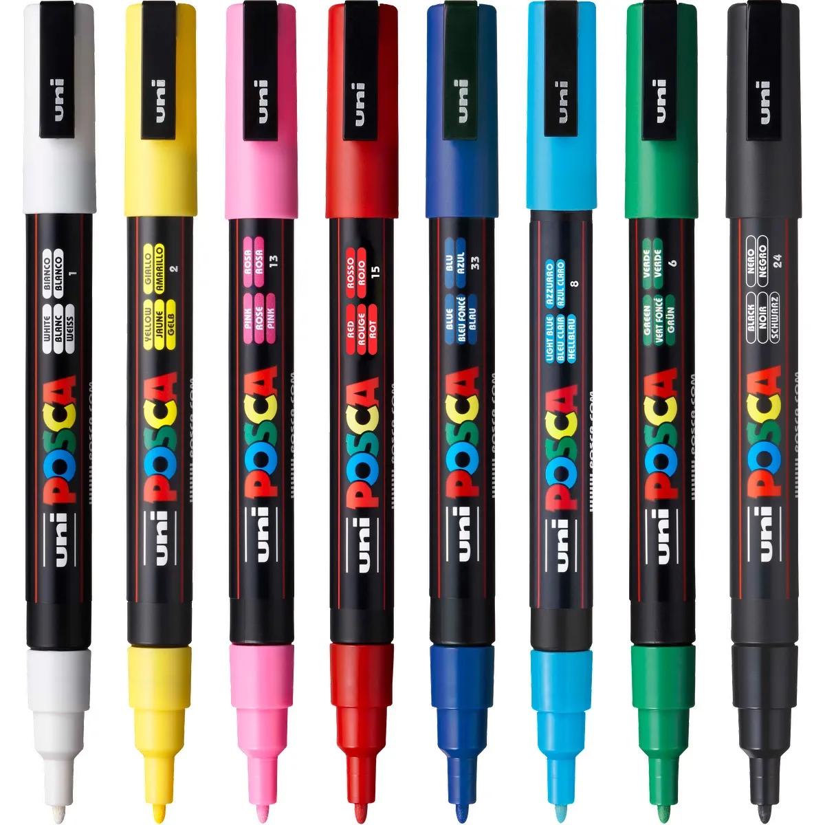 POSCA 8 Piece Basic Marker Set with Bag - Fine - product view 8