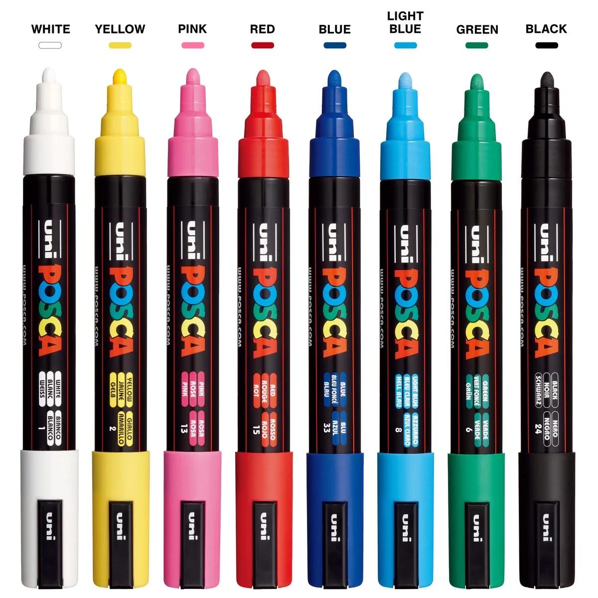 POSCA 8 Piece Basic Marker Set with Bag - Medium - product view 2