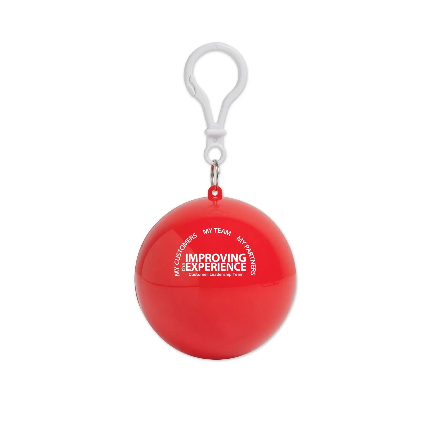 Rain Poncho in Ball Keychain Foldable - 4 in Round - product view 3