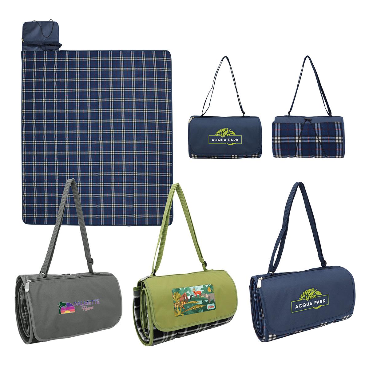 Premium Barrel Fleece Picnic Blanket - promotional product with custom logo