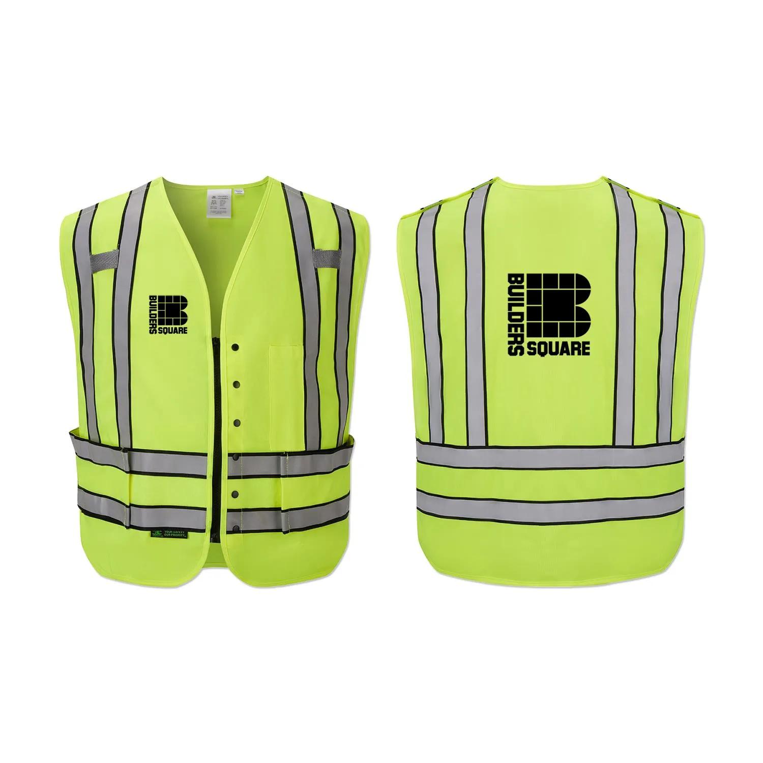 Safety Vest High Visibility Zipper Polyester