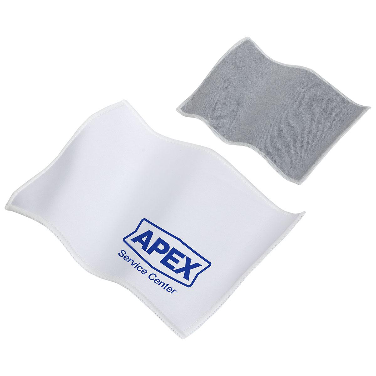 Quick Clean 5" x 7-1/8" Dual Sided Microfiber Cloth - promotional product with custom logo