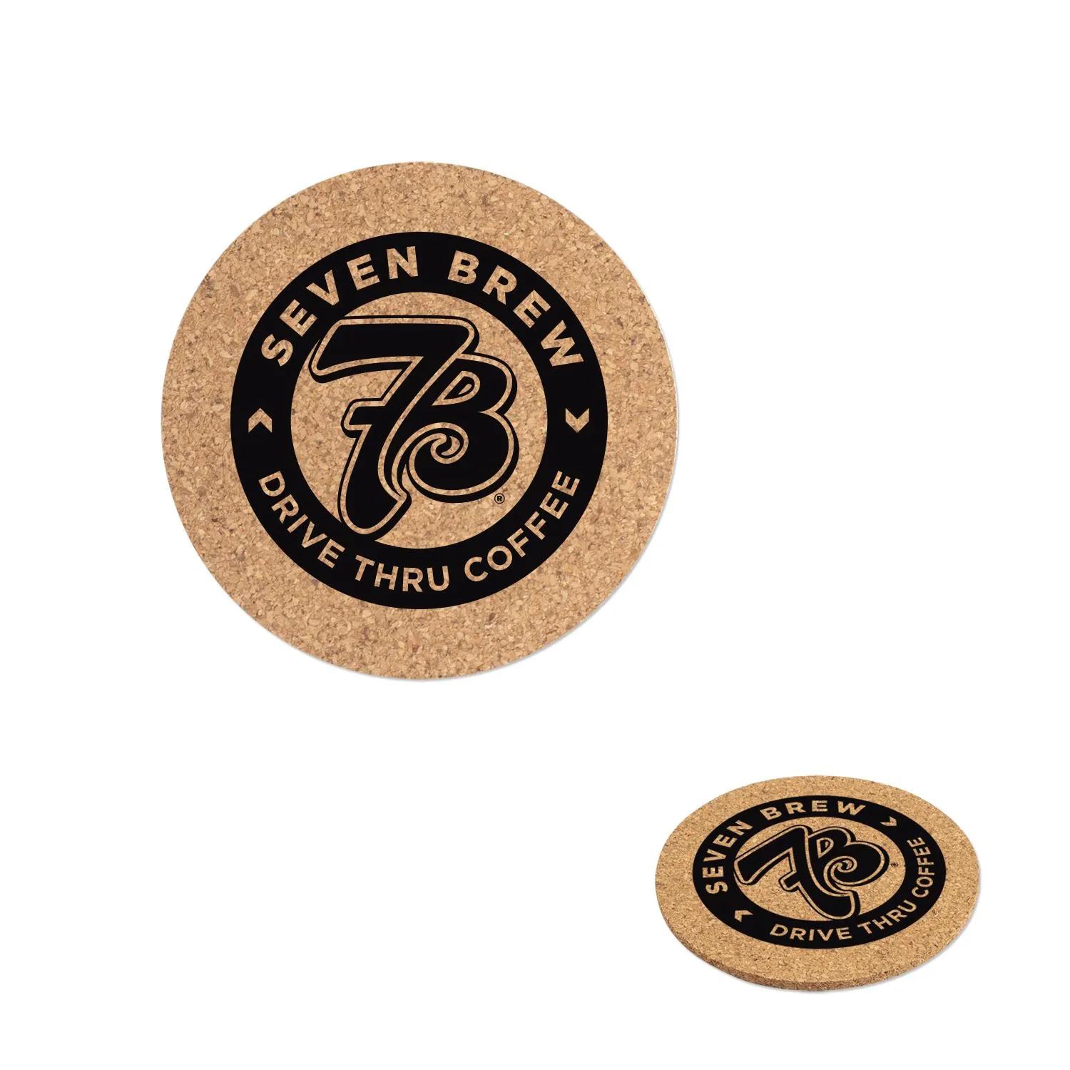 Cork Coaster Round Silicone Table Protection