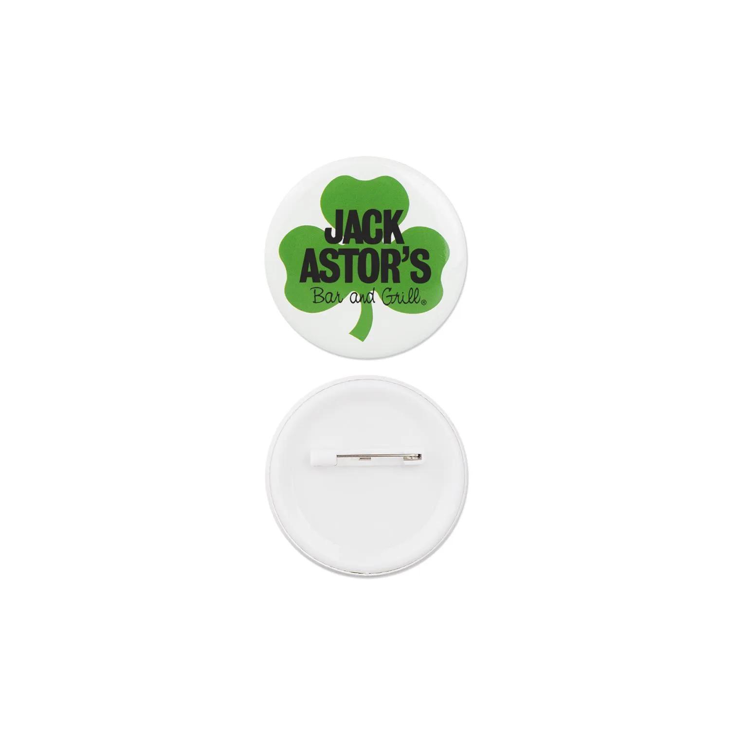 Shamrock Button St Patricks Day Pin Safety Back Attachment