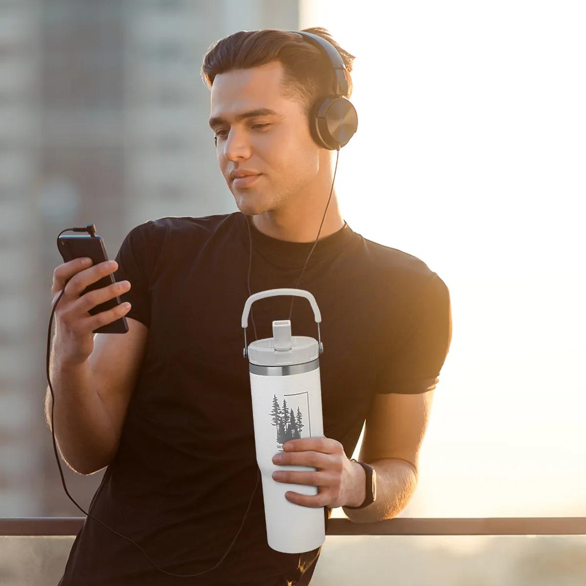 28oz Urban Peak® Pinnacle Flip Straw Tumbler - product view 7